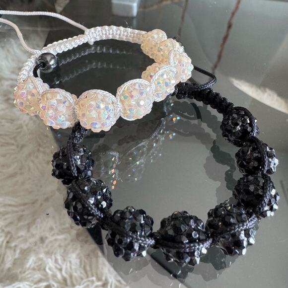 2 woman’s crystal disco ball bracelets - Picture 1 of 4